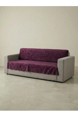 Sofline Kaymaz Tabanlı Tay Tüyü Çekyat, Koltuk, Kanepe Örtüsü Pembe, Mor,antrasit Renk 175x210cm Mor
