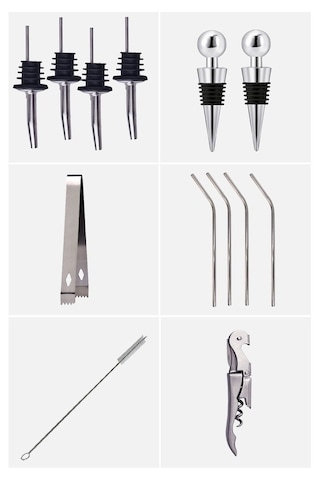 Pazly Tcherchi Paslanmaz Çelik Kokteyl Seti - Gümüş Zi, Lüks Mutfak Aksesuarı