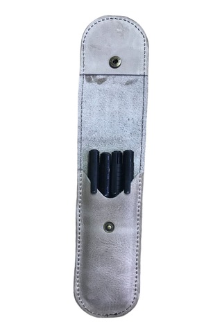 lnleather Özel Tasarım Kalemlik Vejetal Deri Bej El İşçiliği