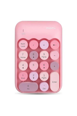 Renkli Daktilo Tarzı Vintage Kablosuz Wıreless Numeric Keypad 18 Tuşlu Sayısal Klavye Numpad
