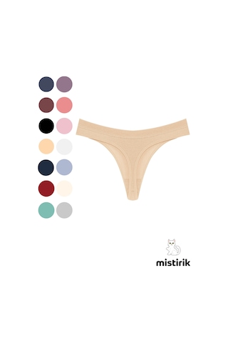 Mistirik Paulo Model Fitilli Esnek Kumaş String Tanga Ten Renk Ten