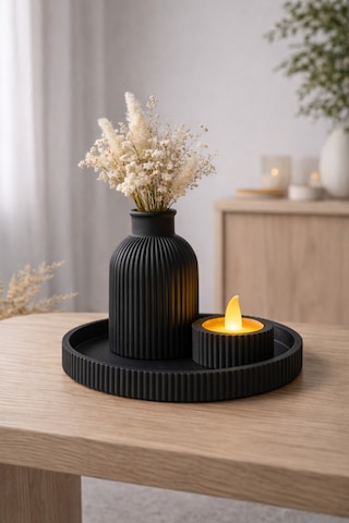 3d Baskı Dekoratif Vazo Mumluk Tepsi Seti Modern Ev & Masa Üstü Dekoru Çok Renkli