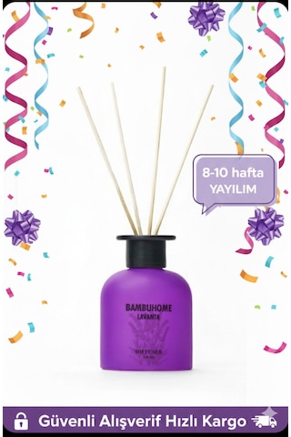 Enas Kozmetik Oda Ofis Ortam Kokusu Lavanta Bambuhome 120 Ml Reed Dıffuser Lavanta