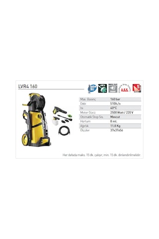Lavor LVR4 160 Yüksek Basınçlı Soğuk Yıkama Makinası