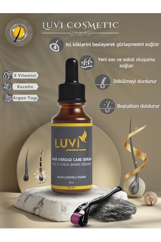 Luvi Cosmetic Saç ve Sakal Çıkarıcı Serum 50 ML + Dermaroller
