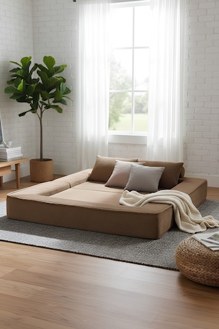 Reflekta Havuzlu Sünger Koltuk Yataklı Açılır 150x180 Rollpack Sünger Koltuk Kahverengi