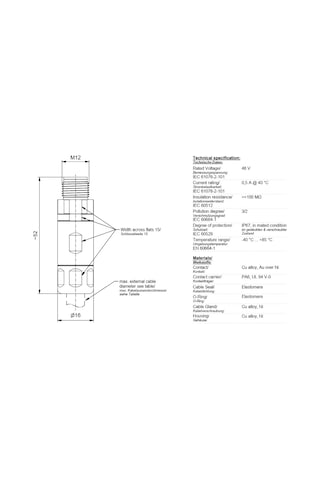 M12 8 Pin X Kod Erkek Düz Konnektör Conec 43-00418