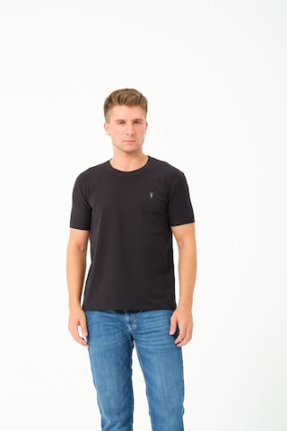 Erkek Basic Göğüs Nakış Detaylı Standart Fit Normal Kesim %100 Pamuk T-shirt Gri Melanj