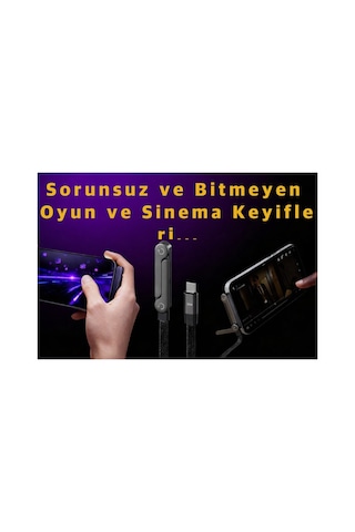 Type-c 240w Extra Dayanıklı Super Hızlı 480 Mps Veri Aktarımı Hem Stand Hem Şarj Kablosu Bir Arada Siyah - 841269187