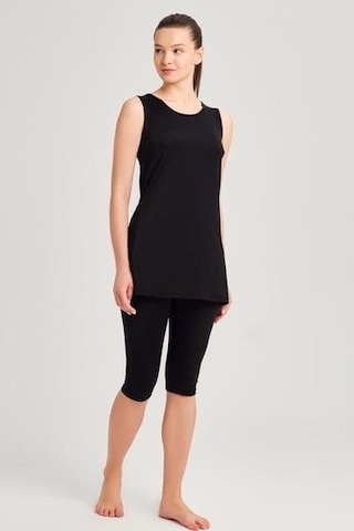 Haşema 6024 Siyah Meliha Askılı Kadın Havuz Mayosu Çok Renkli