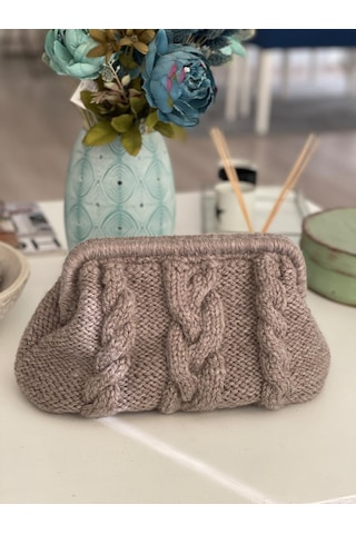 El Yapımı Vizon, Saç Örgü El Çantası Vizon