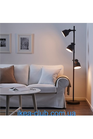 Hektar 3 Spotlu Yer Lambası Koyu Gri Meridyendukkan 176 Cm Yer Okuma Lambası Lambader