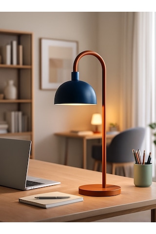 Acco Metal Masa Lambası E27 Duy Ofis & Çalışma Masası Lambası Lacivert
