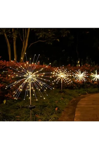 1 Adet Solar Led Bahçe Lambası Güneş Enerjili Dekoratif Işık 120 Led Işıklı Su Geçirmez Peyzaj Aydınlatması Gün Işığı