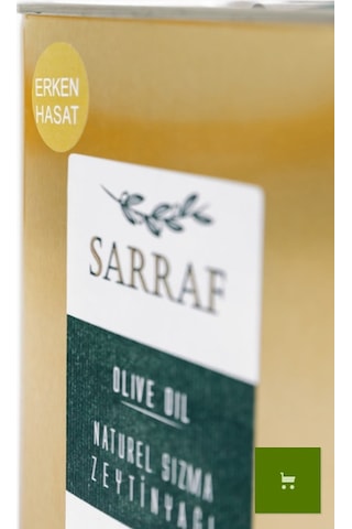 Sarraf Erken Hasat Soğuk Sıkım Naturel Sızma Zeytinyağı Teneke 1 L