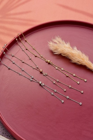 925 Ayar Gümüş Dorika Toplu Y Kolye Altın