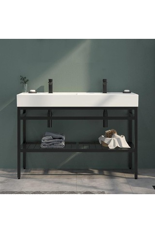 Orka Capetown 120 Takım Beyaz Lavabo Mat Sıyah 5003247 Diğer
