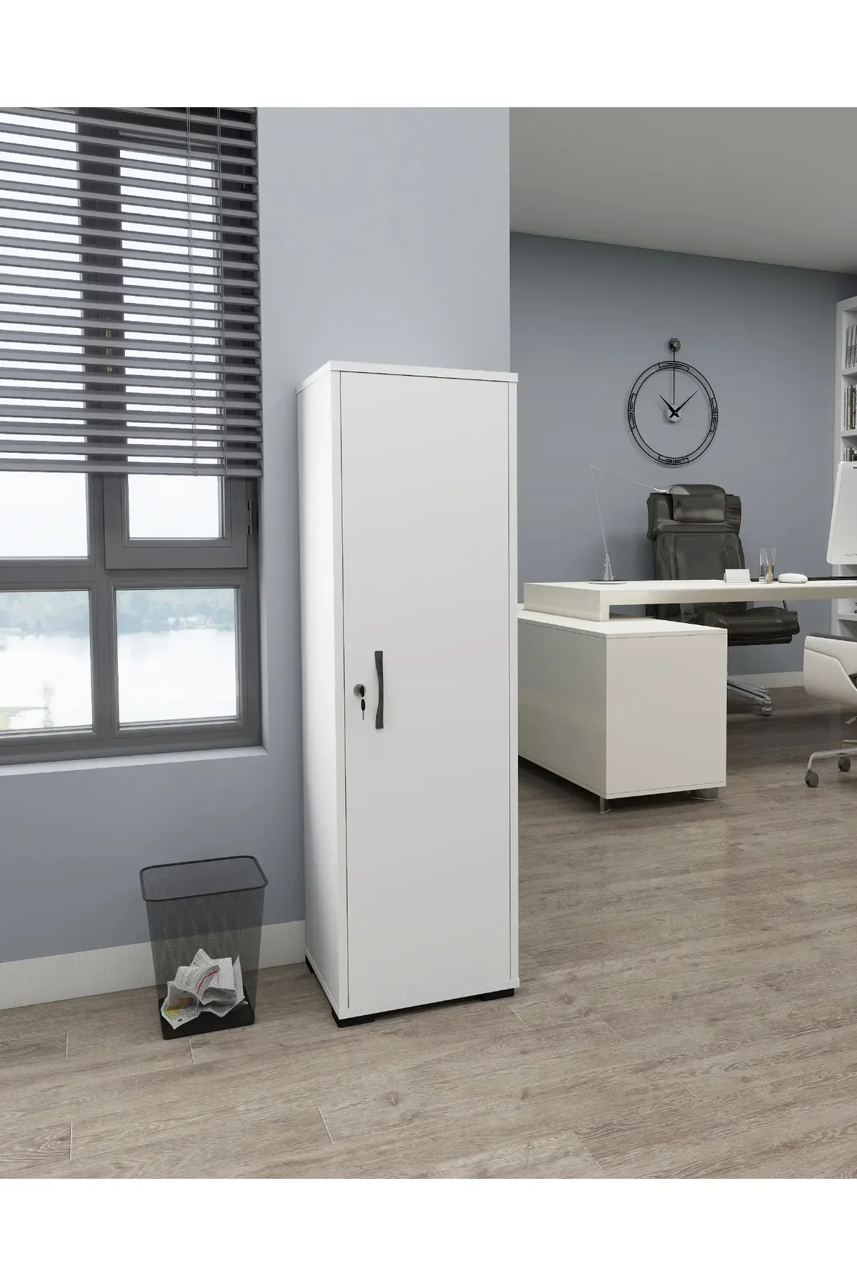 Kilitli Çok Amaçlı Dolap Ofis Mutfak Banyo İçin Kilitli Dolap Beyaz