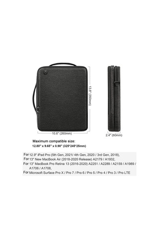 13.3-14 İnç Taşınabilir Laotop Çanta Su Geçirmez Çok Fonksiyonlu Omuz Crossbody Çanta