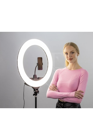 Döküm Ayaklı 22 Inç 600 Led Tripod Rıng Lıght Işık Influencer Youtuber Işığı Güzellik Makyaj Led