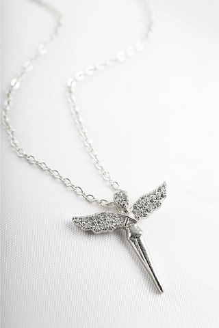 Ervanur Zirkon Taşlı Su Perisi Melek Kolye Gümüş