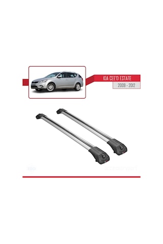Kia Ceed Sportswagon 2009-2012 Arası İle Uyumlu Ace-1 Ara Atkı Tavan Barı Gri