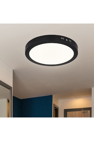 30 W Led Panel - Gün Işığı 3200k - Siyah Kasa - Yuvarlak - Sıva Üstü - Ct-5238g Diğer