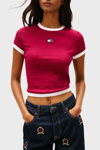 Tommy Jeans Bayan T Shirt Dw0dw22575 Vlc Vişne Vişne