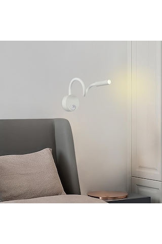 Homyl Minimalist Led Duvar Lambası Beyaz-taban-anahtarı Beyaz Taban Anahtarı Beyaz