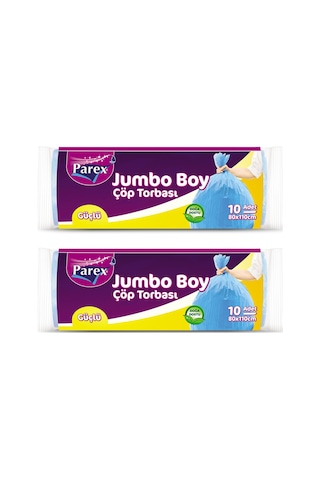 Güçlü Çöp Torbası Jumbo Boy 10'lu 80 X 110 Cm İkili Set