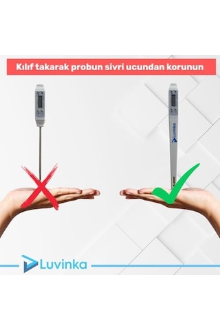 Ch-103 Dijital Mutfak Termometresi, Sivri Uçlu Gıda Ve Et Sıcaklık Ölçer Prob Ahşap
