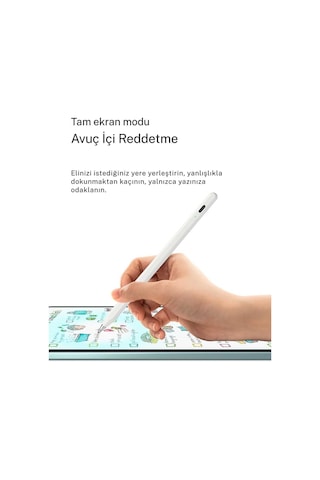 Apple Uyumlu iPad 11. Nesil A16 İle Uyumlu Profesyonel Avuç İçi Red Özellikli Stylus Sessiz Ve Hassas Tablet Kalemi Beyaz