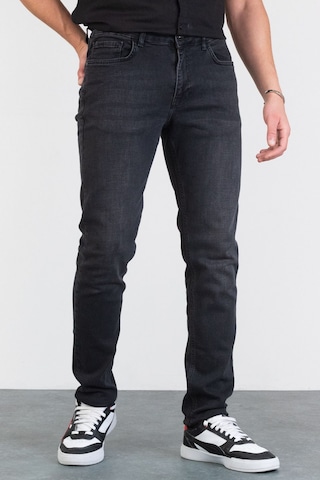 HLT Jeans Erkek Antrasit Taşlamalı Slim Fit Likralı Jean Kot Pantolon Abel Gri
