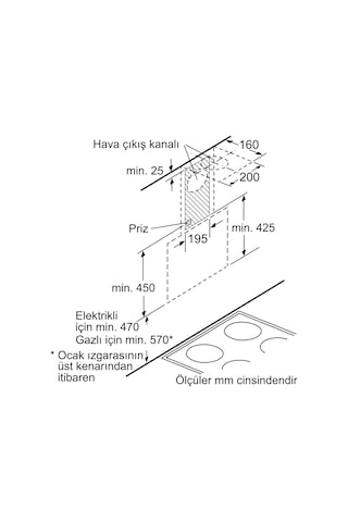 Profilo DVE6G560 Duvar Tipi 60 CM Davlumbaz