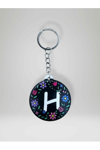 H Harf Kişiye Özel Harfli Çiçek Desenli Plastik Anahtarlık Şişe Açacağı Hem Şık Hem Kullanışlı Hediye Seçeneği 50905420