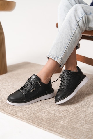 Garantili D0703 Günlük Ortopedik Kadın Sneaker Spor Ayakkabı Siyah
