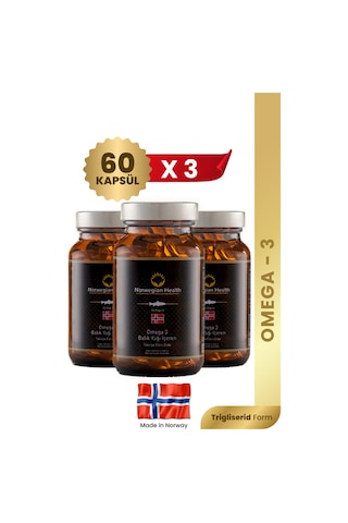 Norwegian Health Omega 3 1000 MG Somon&Morina Balık Yağı 3 x 60 Kapsül﻿﻿