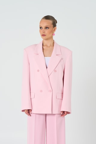 Thalure Kadın Pembe Oversize Kruvaze Blazer