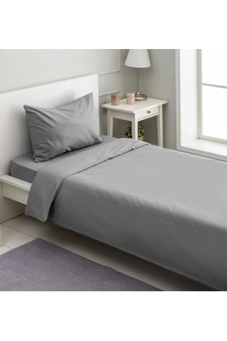 %100 Cotton Pamuk 120x200+30 Cm Fitted Lastikli Tek Kişilik Çarşaf Bed Sheett Gri
