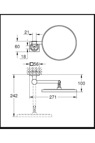 Grohe Allure Makyaj Ve Tıraş Aynası, Fırçalı Bakır 40967dl1