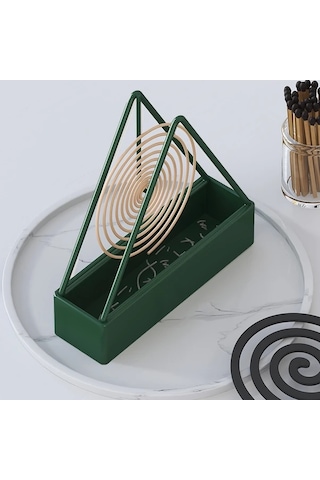 Elmpaly 1 Adet Zarif Demir Sivrisinek Oltası - Yeşil Üçgen Spiral Tütsülük Dayanıklı Ev Dekoru