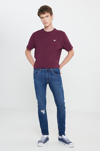 Lee Slim Fit Dar Kesim Normal Bel Dar Paça Luke Mavi Jean Kot Pantolon
