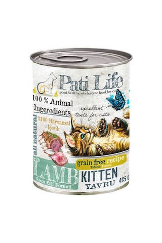 Pati Life Kitten Kuzu Etli Tahılsız Konserve Yavru Kedi Maması 24 x 415 G Pati Life Kitten Kuzu Etli Tahılsız Konserve Yavru Kedi Maması 24 x 415 G
