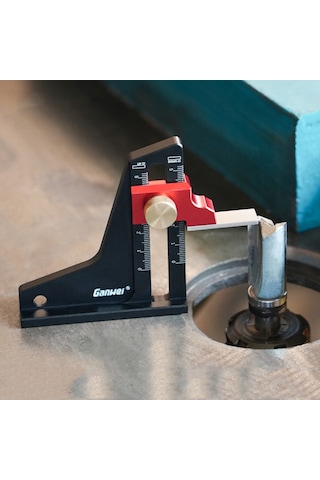 Ganwei Ağaç İşleme Yükseklik Ölçer 0-50mm Alüminyum Alaşımlı Ayarlanabilir Tablesaw Derinlik Ölçme Aracı Siyah