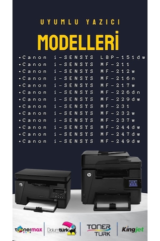 Canon Crg-737 Uyumlu Toner 2'li Paket/ Mf211 / Mf212 / Mf216 / Mf217 / Mf226 / Mf229 / Mf237