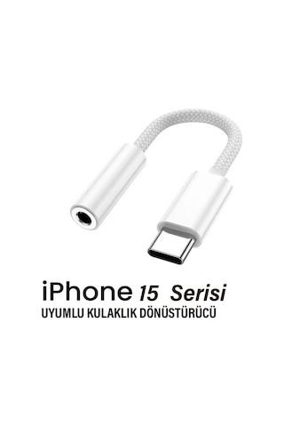 Apple Uyumlu iPhone 15 Plus-pro-pro Max Kulaklık Dönüştürücüsü Type-c Çevirici