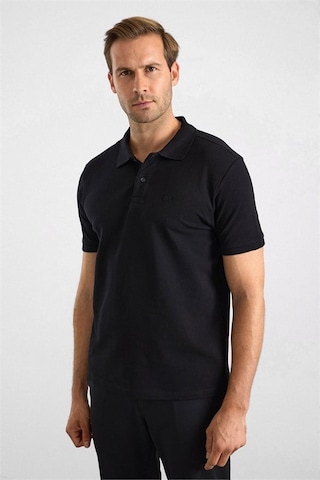 Süvari Siyah Regular Düz Baskısız Pike Düğmeli Polo Yaka Tişört Ts1014000471-s09
