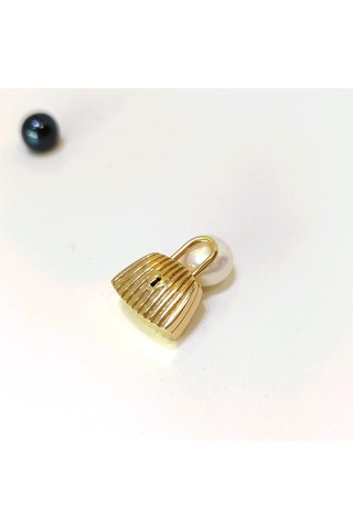 Asma Kilit İstirideye Çanta Kolye Ucu 14 Ayar Altın Hd Videolu - 14 Ayar