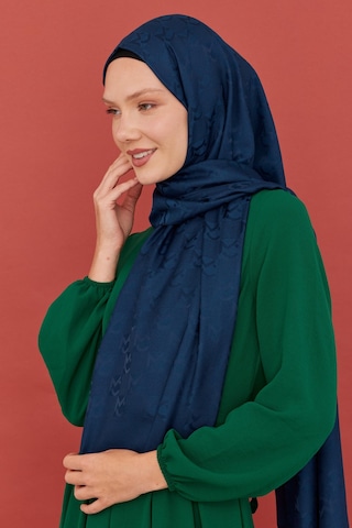 Mirsoy Scarf Mc Desen Parlak Jakar Şal - Lacivert Lacivert