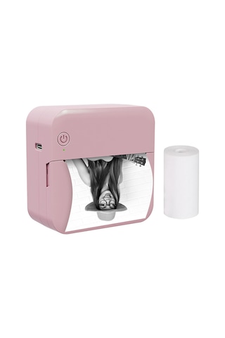 Lemestar P7 Mini Termal Yazıcı 57mm, Bluetooth Bağlantılı, Siyah-beyaz Baskı, Not/resim/yazı Yazdırma, 1000mah Pil, Pembe